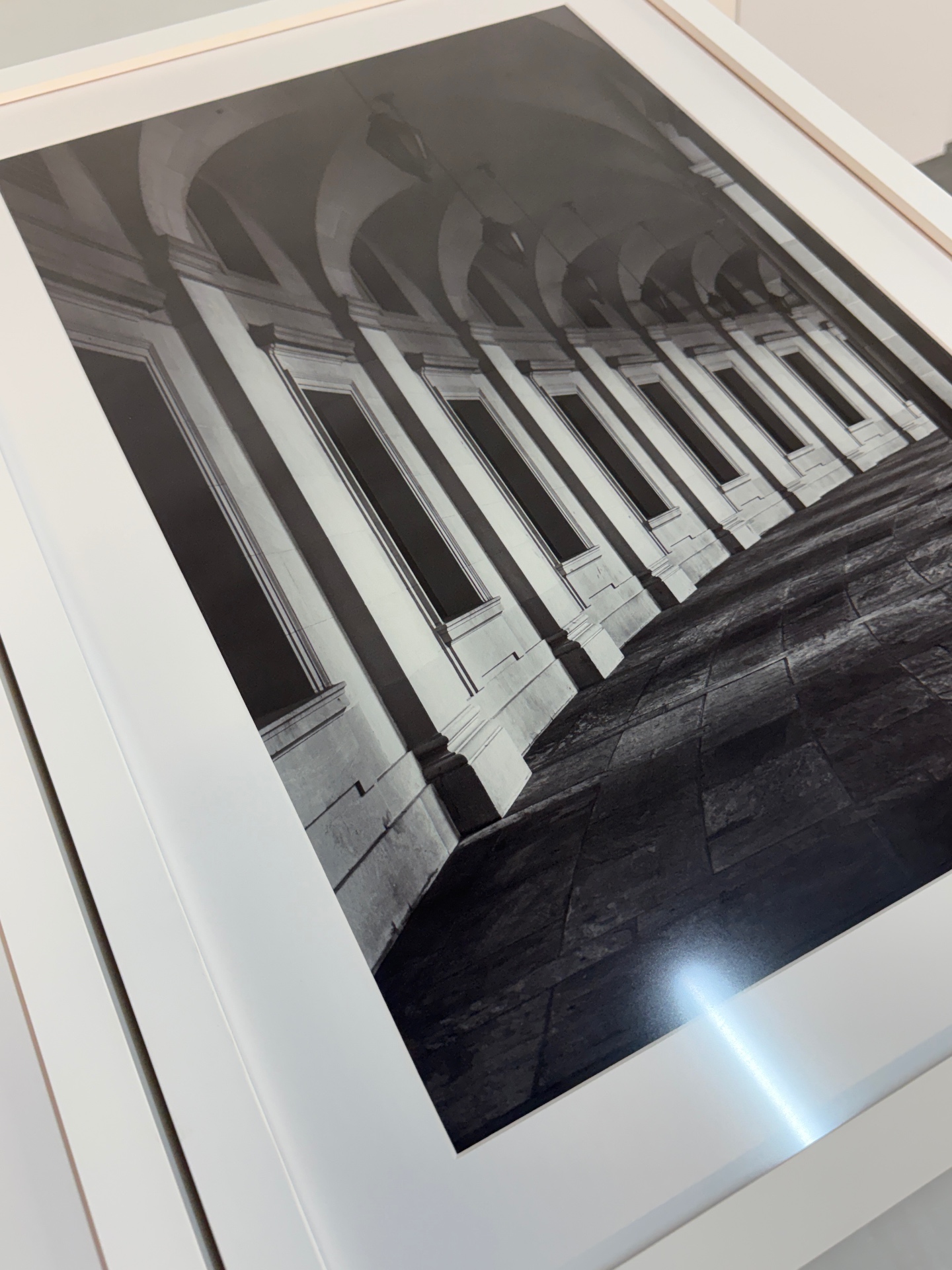 White framed black and white architecture print